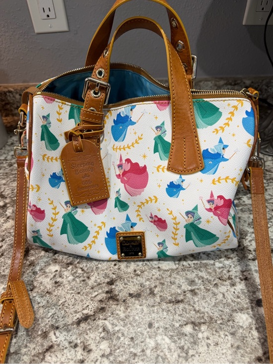 Dooney & Bourke Handbags - Dooney & Bourke Multicolor Sleeping Beauty Fairy Satchel with Tan Trim